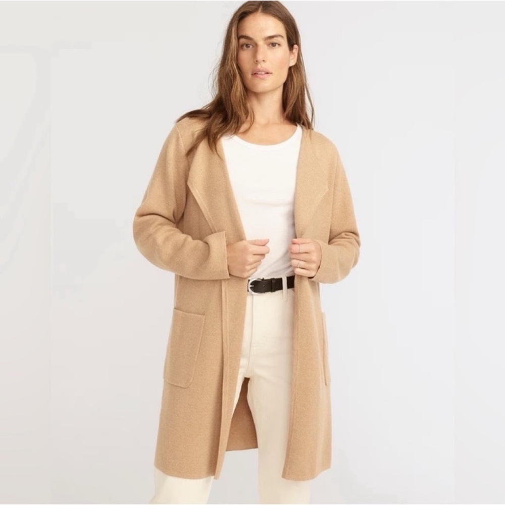 J. Crew Camel Open-Front Long Cardigan